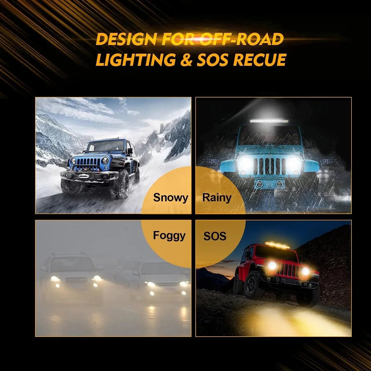 6 Modes série 42 Inch blanc&orange Curved Off Road Barres LED – vue 10