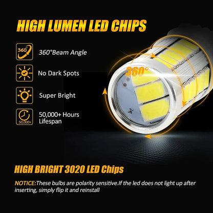 33 pièces-LED 3020SMD blanc froid/orange/rouge 8 000 lm LED Brake/Reverse/Parking/Tail/clignotant – vue 4 – NOVADOMIO