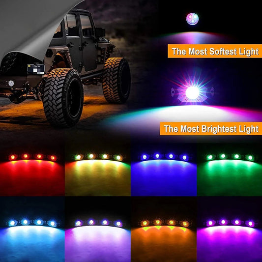 (4 pièces/8 pièces/12 pièces kit) RGB éclairage LED de soubassement kit avec Bluetooth contrôleur – vue 2 – NOVADOMIO