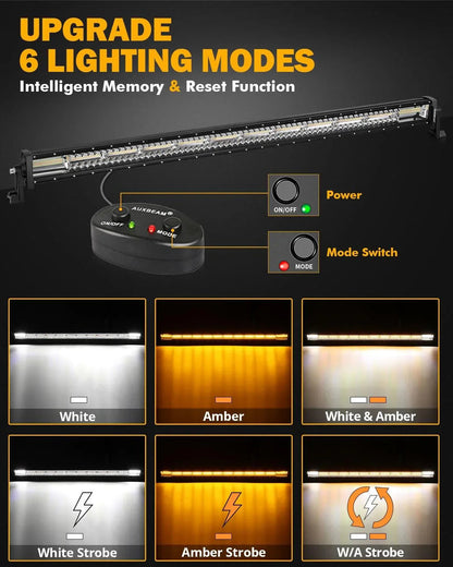 50″ 6 modes blanc&orange droit tout-terrain Barres LED – vue 2 – NOVADOMIO