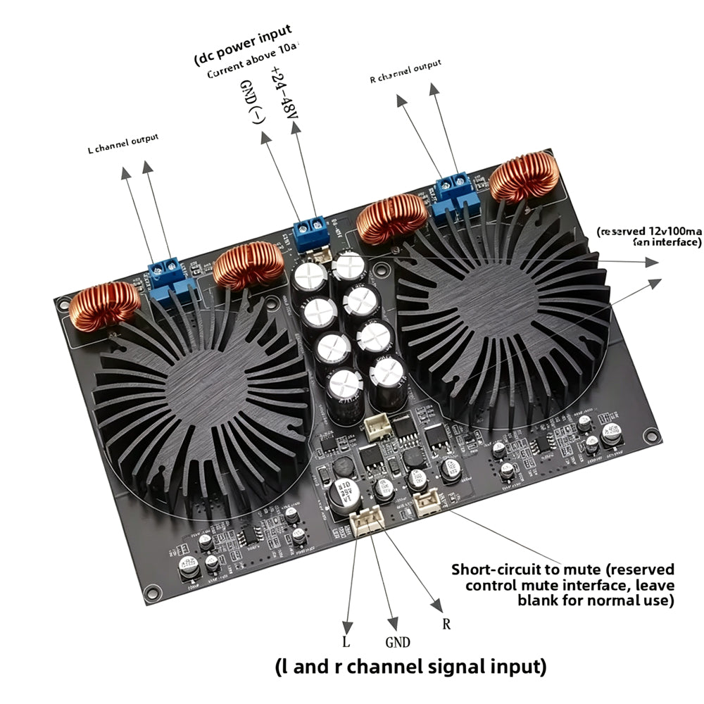 Carte amplificateur numérique TPA3255 à 2 canaux, 600 W × 2, HiFi classe D, pour haut-parleurs 2Ω / 4Ω / 8Ω, DC24-48 V…
