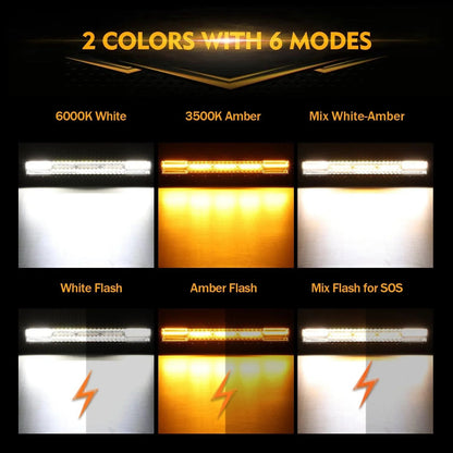 6 modes série orange et blanc Barres LED – vue 2 – NOVADOMIO