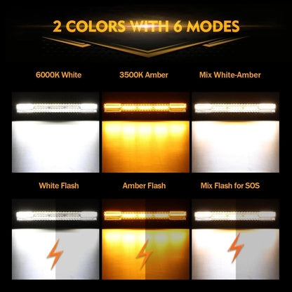 6 modes série 22″/30″/42″/50″ blanc&orange Barres LED – vue 2 – NOVADOMIO