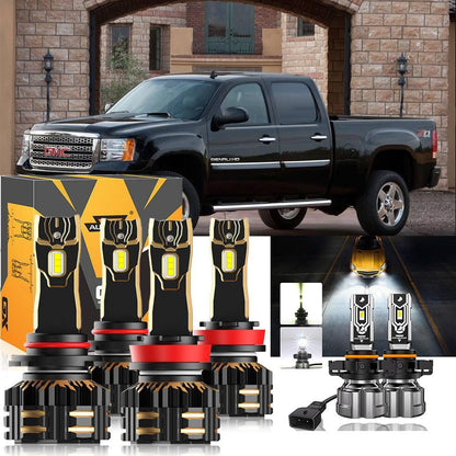 pour 2007-2014 GMC Sierra 3500 HD 9005 H11 Ampoules de phare LED Bundle – vue 21 – NOVADOMIO