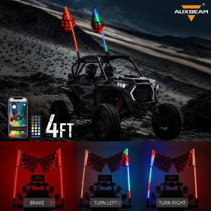 3FT/4FT LED RGB fouets LED & arrière Pillar mât lumineux supports d’éclairage Combo pour Can-Am Maverick X3 2017 2018 2019
