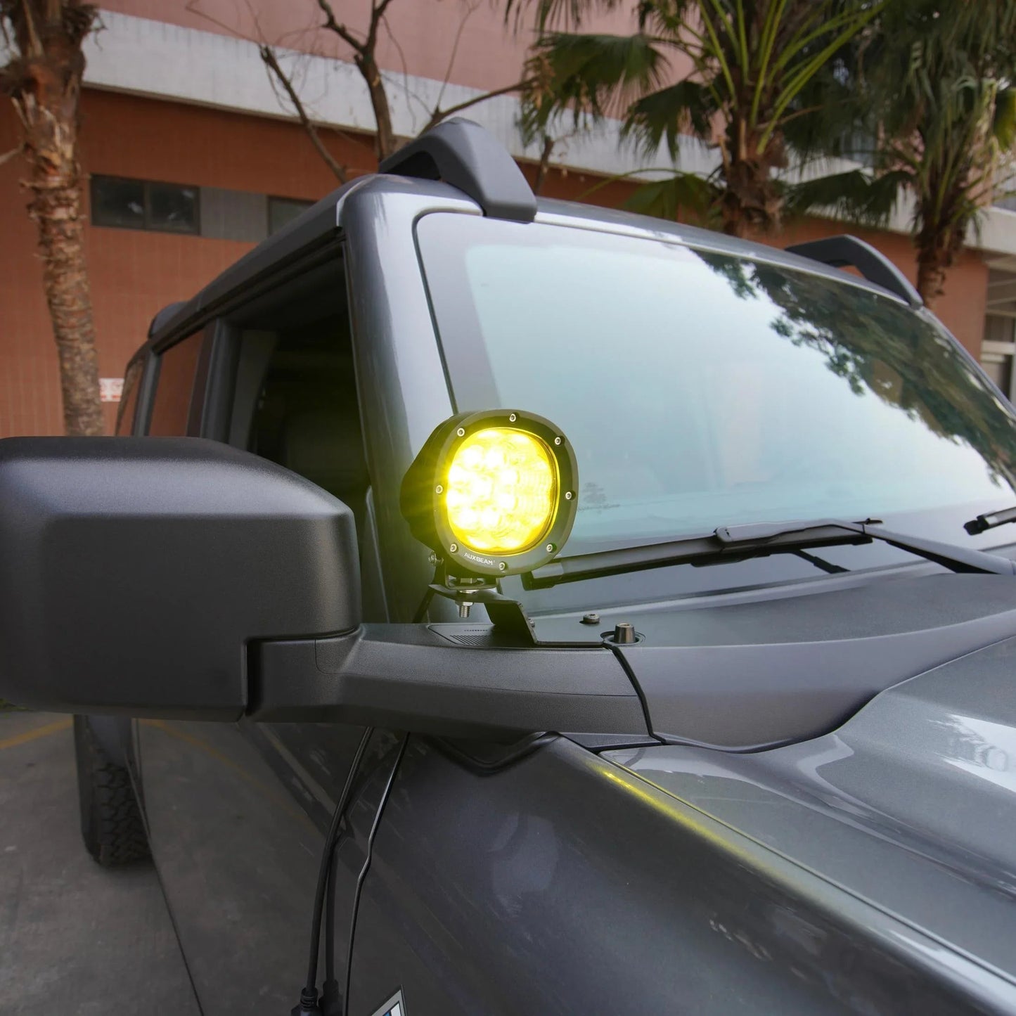 P4 série | 4 Inch 90W 9000LM Round LED Driving Lights Flood orange Pod Lights – vue 8