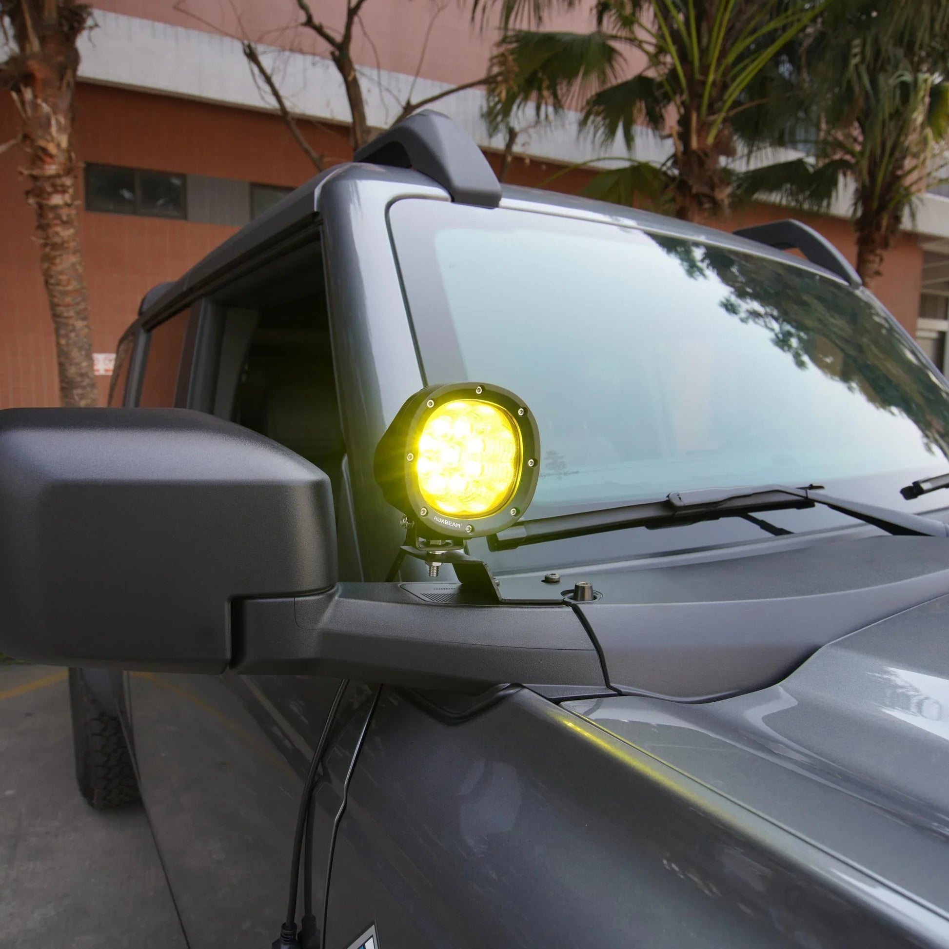 P4 série | 4 Inch 90W 9000LM Round LED Driving Lights Flood orange Pod Lights – vue 8