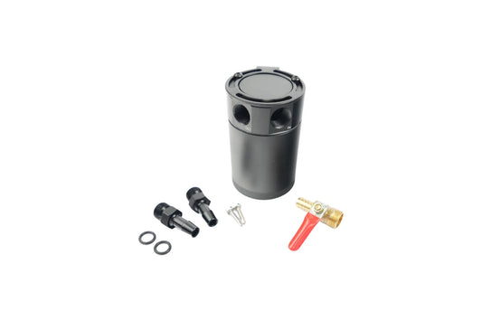 Universel compact baffled 2 port huile catch can tank air huile separator noir – Darkside Developments
