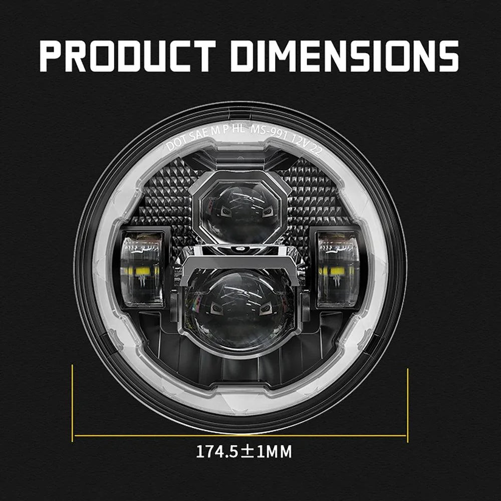7 Inch LED Headlights avec DRL&clignotant High Low Beam pour Jeep Wrangler JK TJ LJ CJ – vue 9