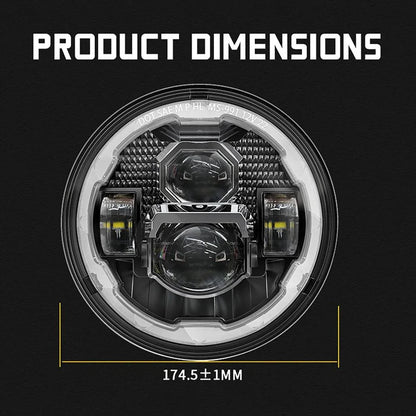 7″ phares LED avec DRL&clignotant High feux de croisement pour Jeep Wrangler JK TJ LJ CJ – vue 9 – NOVADOMIO
