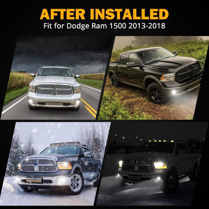 Lot de 2 homologation DOT LED antibrouillards avec DRL pour 2013–2018 Dodge Ram 1500 – vue 7 – NOVADOMIO