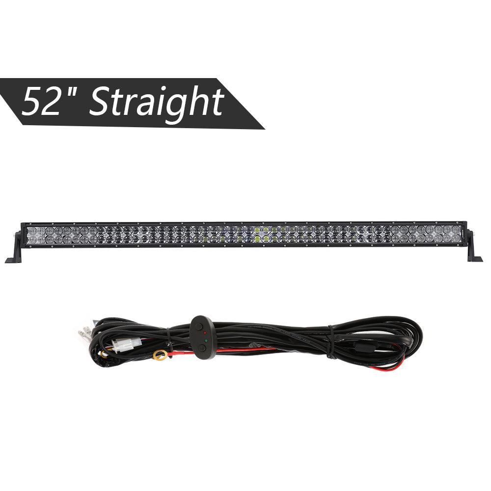 52" Straight Barres LED & 4" LED PODS & 2 IN 1 Design Windshield Mounting Brackets pour Jeep Wrangler JK 2007~2017 – vue 3