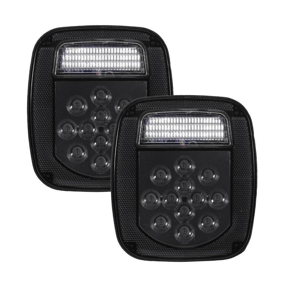 (2pcs/set) Universal Tail Lights 39LEDs Smoked noir pour Wrangler YJ TJ CJ Truck Trailer Van Boat