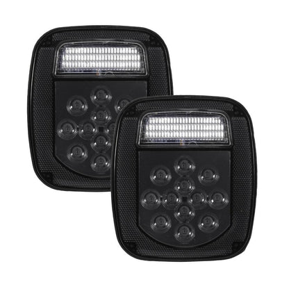 Lot de 2 universel feux arrière 39LEDs Smoked noir pour Wrangler YJ TJ CJ camion Trailer Van bateau – NOVADOMIO