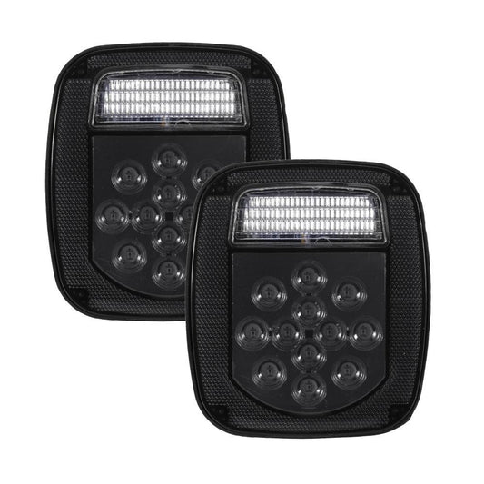 (2pcs/set) Universal Tail Lights 39LEDs Smoked noir pour Wrangler YJ TJ CJ Truck Trailer Van Boat