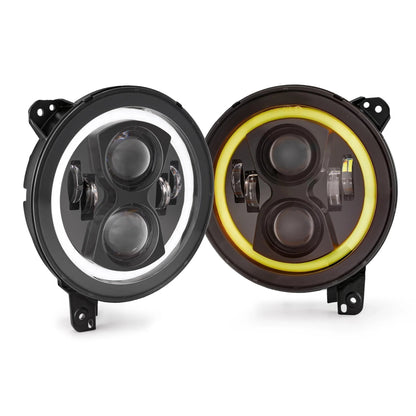 Lot de 2 9″ phares LED avec DRL anneau Halo pour Jeep Wrangler JL Jeep Gladiator JT 2018 2019 2020 2021 2022 – vue 11