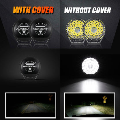 Lot de 2 7″/ 9″ rond feu LED longue portée cache de protection noir – vue 2 – NOVADOMIO
