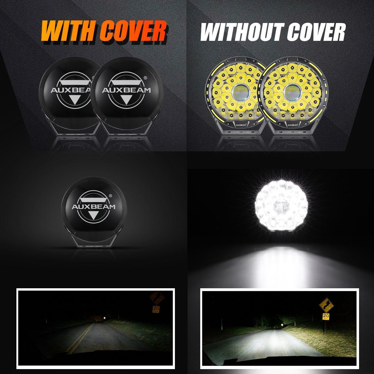 (2pcs/set) 9 Inch Round LED Driving Light cache de protection noir – vue 2