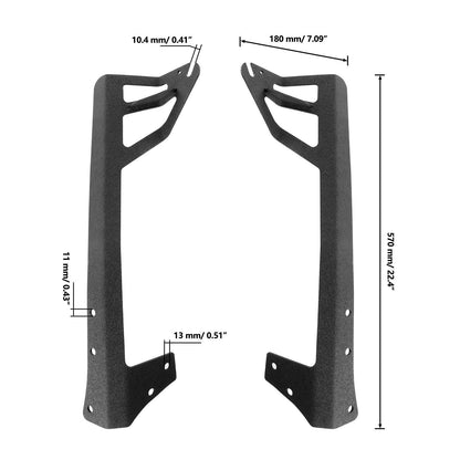 50″ droit Barres lumineuses pare-brise supports de montage pour 2007–2017 Jeep Wrangler JK – vue 4 – NOVADOMIO