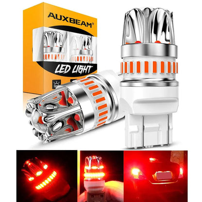 T20 7443 7440 Ampoules LED pour feux stop et arrière 14W 6000LM sans erreur CAN-bus rouge Y2 série – 2 ampoules – NOVADOMIO