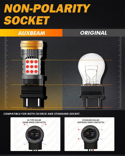 T25 3157 3156 Ampoules LED pour feux stop et arrière 56 W 600% haute luminosité sans erreur CAN-bus rouge stroboscopique