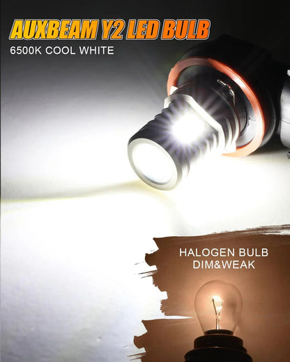 Lot de 2 H11/H8/H9/H16JP Y2 série 3-Sides blanc froid LED antibrouillard/DRL – vue 2 – NOVADOMIO
