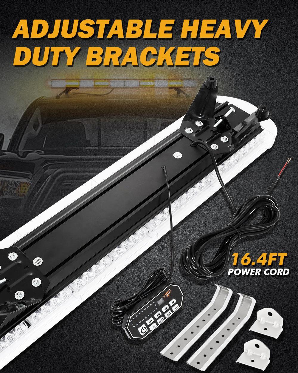 47 Inch Rooftop Strobe Flashing Barres lumineuses avec Mounting Brackets 20 Flashing Modes Emergency Safety Warning Caution…
