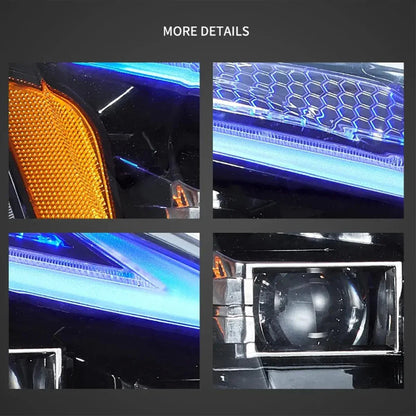 LED bloc optique avant Matrix Projector avec bleu DRL pour 2006–2012 Lexus IS250/IS250C/IS350/IS220d & 2008–2014 ISF (XE20)