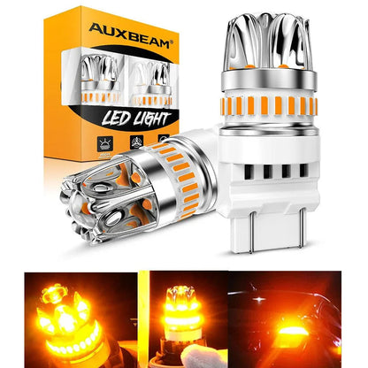 T25 3157 3156 Ampoules LED pour clignotants avant/arrière et feux latéraux 14W 6000LM sans erreur CAN-bus 3000K orange Y2
