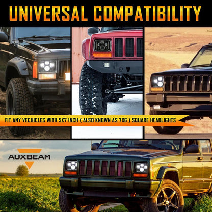 Lot de 2 110 W 7×6 éclairage LED phares pour Jeep XJ YJ MJ – vue 7 – NOVADOMIO