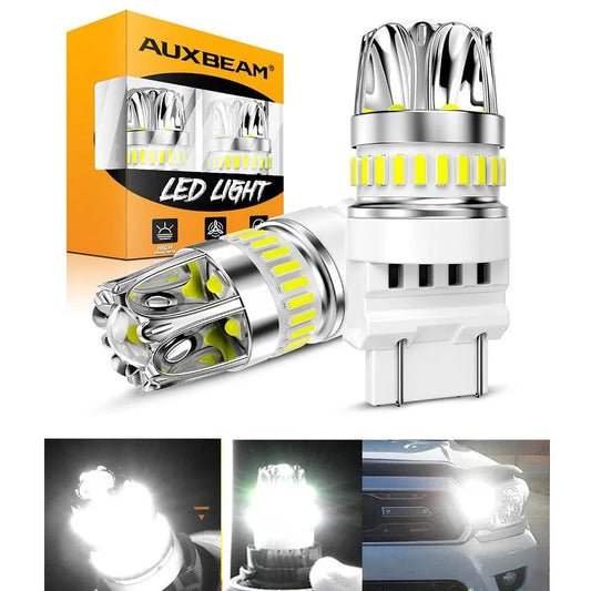 T25 3157 3156 Ampoules LED pour recul, clignotants, stop et feux arrière 14W 6000LM sans erreur CAN-bus 6500K blanc Y2 série…