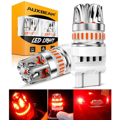 T25 3157 3156 Ampoules LED pour feux stop et arrière 14W 6000LM sans erreur CAN-bus rouge Y2 série – 2 ampoules – NOVADOMIO