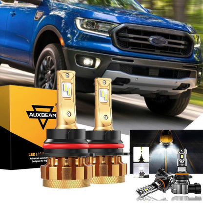 Kit d’ampoules LED feux de route/croisement F-16 Plus série 9007 CAN-bus intégré 14 000 lm pour Ford Ranger 2000–2011