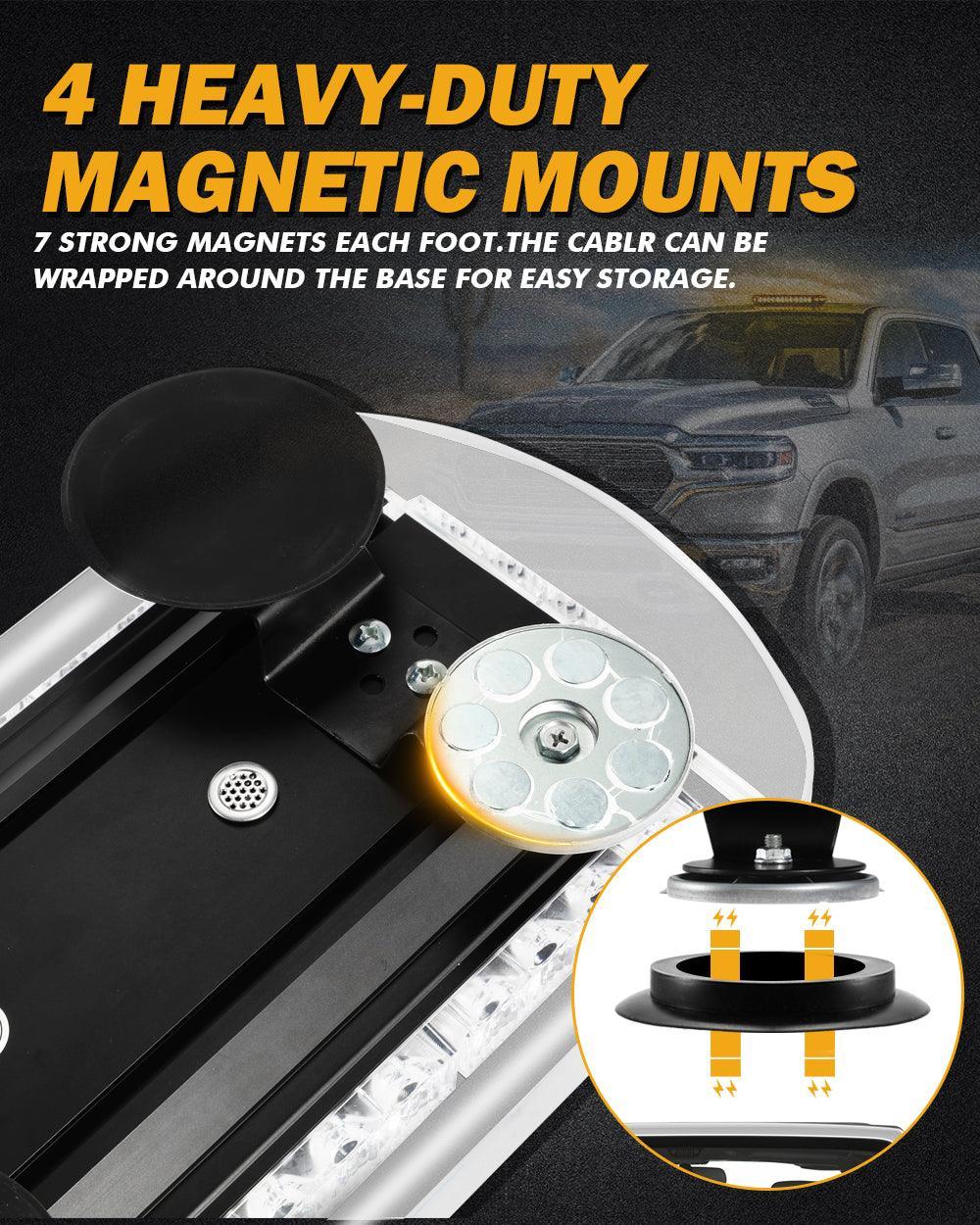 17" Rooftop Strobe Flashing Barres lumineuses, 23 Flashing Modes Magnetic Mount Emergency Safety Warning Caution Beacon Ligh…