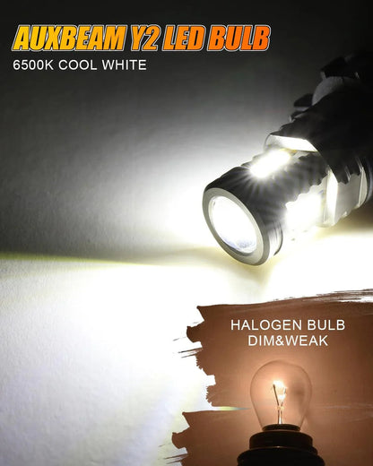 Lot de 2 5202/5201/PS24W/H16EU Y2 série 3-Sides blanc froid/jaune doré LED antibrouillard/DRL – vue 3 – NOVADOMIO
