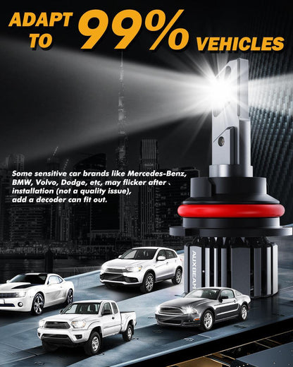 9007/HB5 Ampoules de phare LED 90W 20000LM F15 série 20% Smaller Size 6500K blanc froid – 2 ampoules – vue 8 – NOVADOMIO