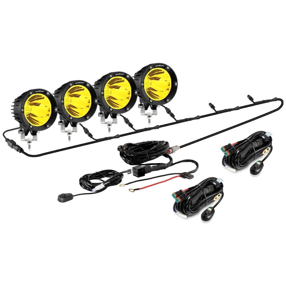 C4 série | 4 Inch 100W Spot Round LED Pods orange LED Driving Lights – vue 15