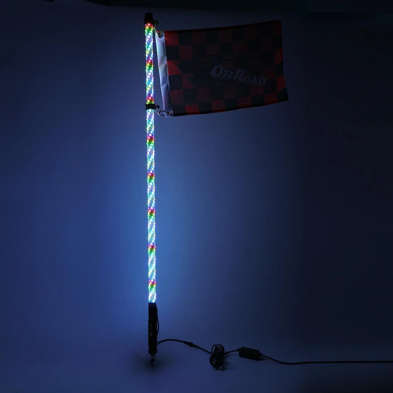 3FT/4FT RGB LED Whip Light avec Bluetooth Controlled & Universal Flagpole Light Mount pour all UTVs avec 1.75" to 2" Roll Ca…