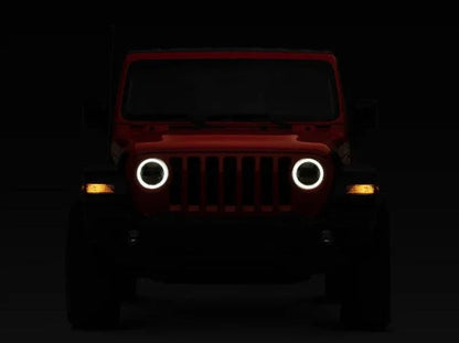 9″ phares LED avec DRL anneau Halo pour Jeep Wrangler JL 2018–2024 (homologation DOT) – vue 3 – NOVADOMIO