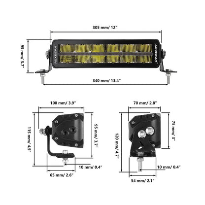SP-DRL série 12″ 70 W 8 160 lm double rangée tout-terrain Barres LED avec orange&blanc DRL – vue 14 – NOVADOMIO