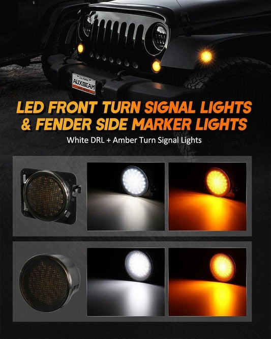 LED Smoke feu arrière + avant clignotant & extensions d’ailes feu latéral pour 2007–2017 Jeep Wrangler JK – vue 2 – NOVADOMIO