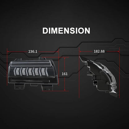 Upgraded extensions d’ailes feux, LED séquentiel clignotant clignotant avec DRL pour Jeep Wrangler JL Gladiator JT – vue 5