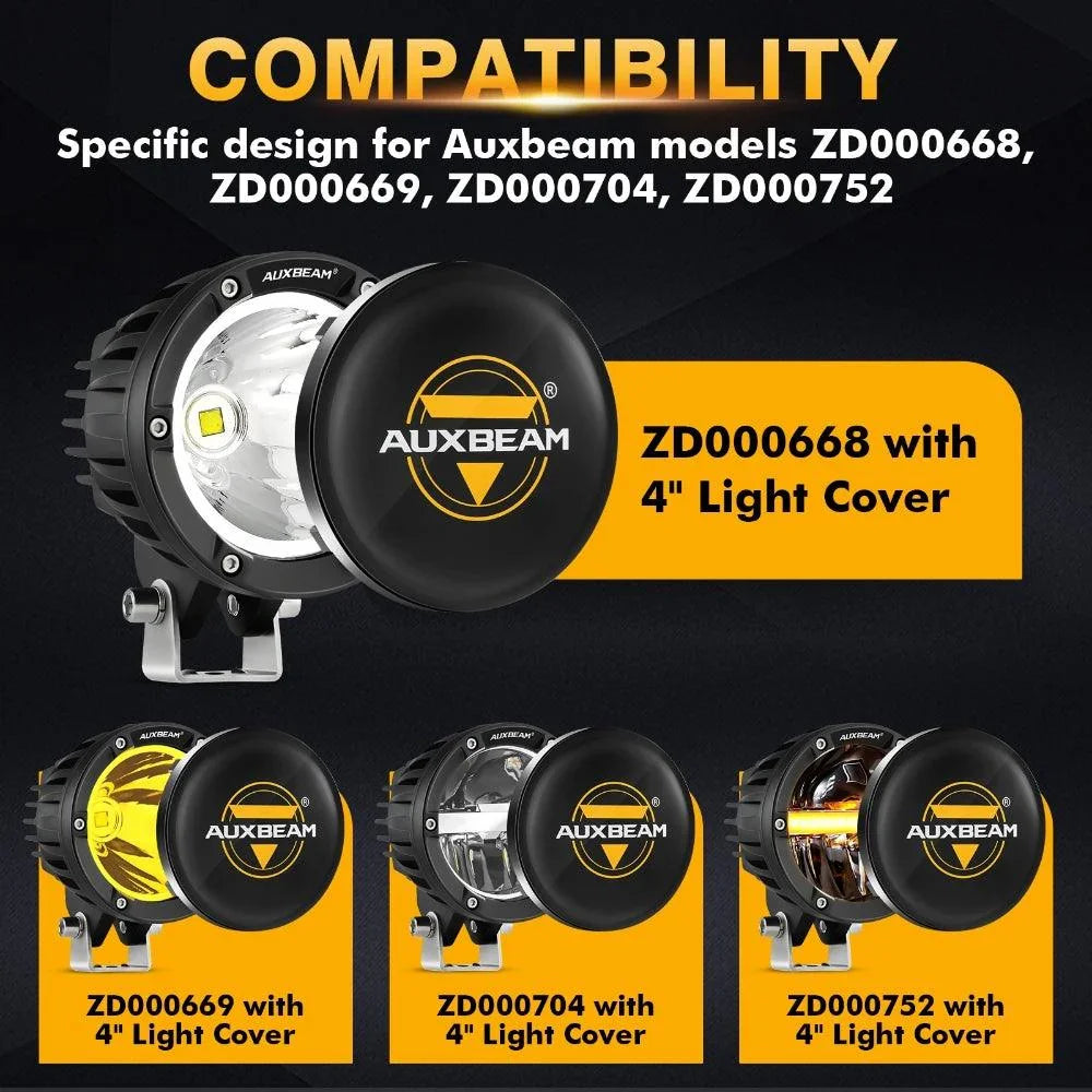 4 Inch Round Projecteurs LED compacts cache de protection noir – vue 3