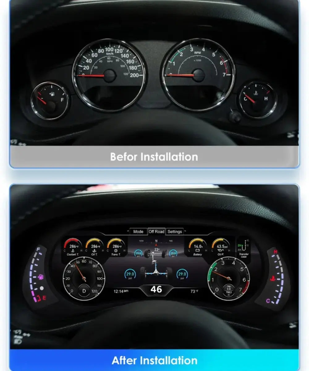 Virtual Cockpit Jeep Wrangler 2010-2018 LCD 12,3″ – NOVADOMIO