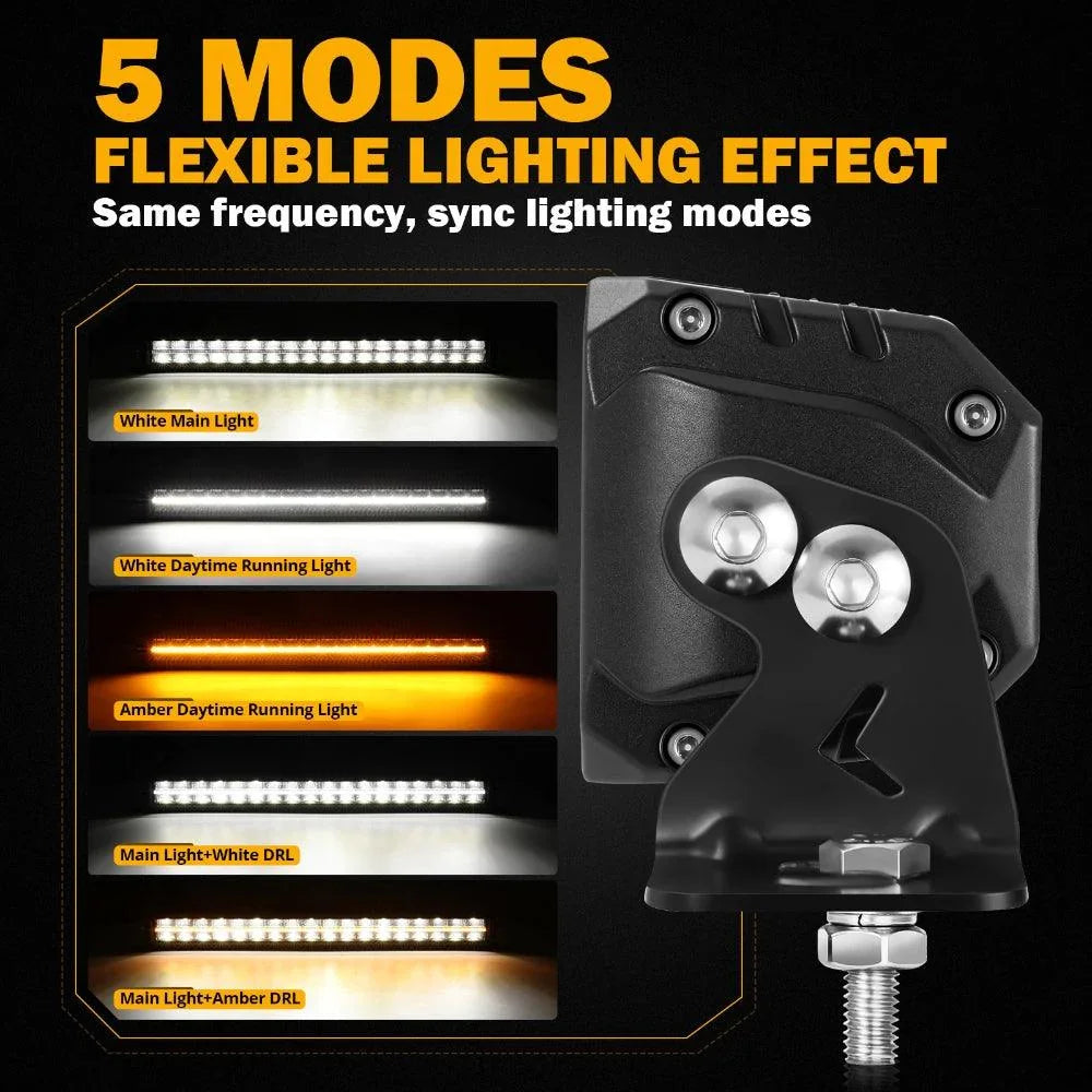 SP-DRL série 32 Inch 209W 24480LM Dual Row Off Road Barres LED avec orange&blanc DRL – vue 6