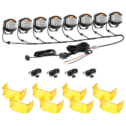V-MAX série | 5″ 168 W 16 440 lm faisceau combiné éclairage latéral LED rond projecteurs LED compacts avec orange DRL – vue