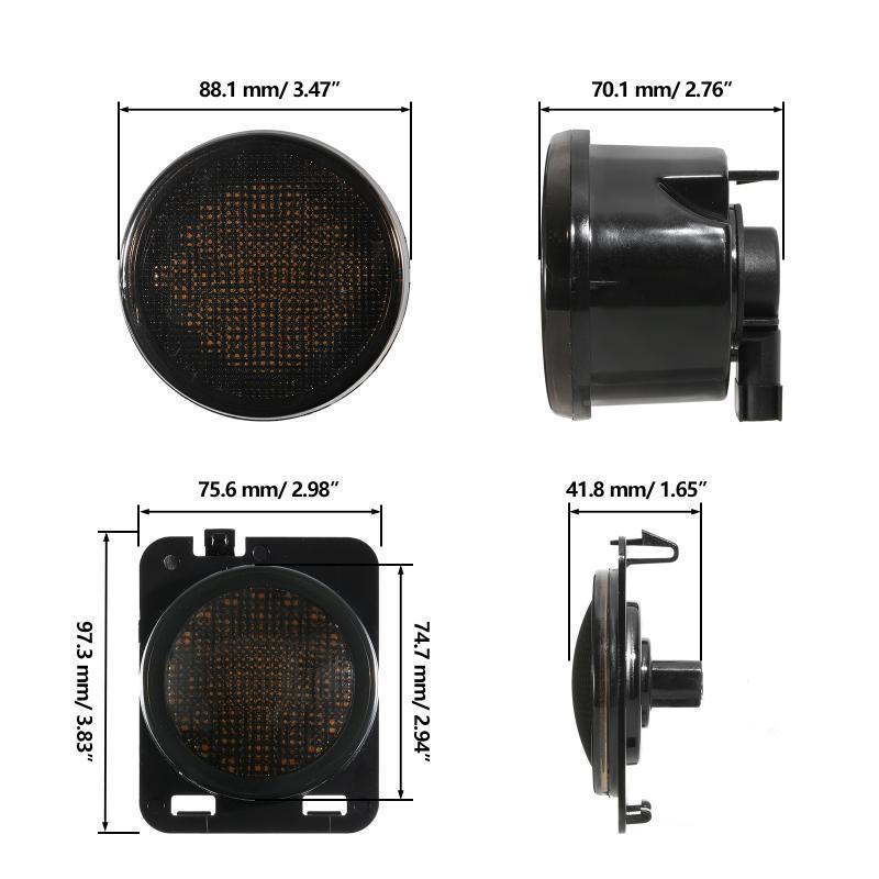 LED Smoke Tail Light + Front clignotant & Fender Flares feu latéral Light pour 2007-2017 Jeep Wrangler JK – vue 7