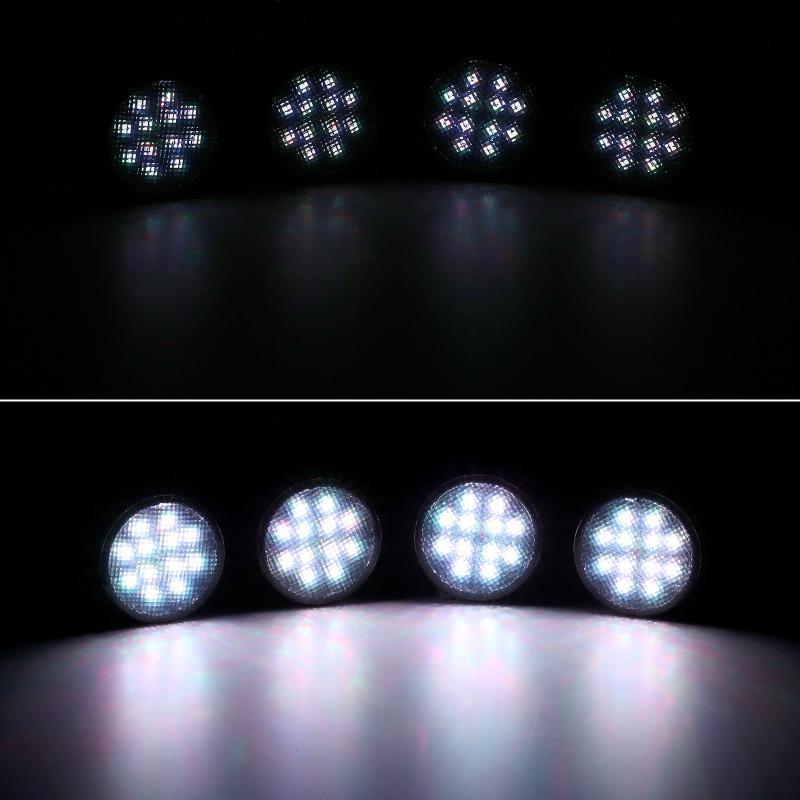 (4pcs/set) RGBW Neon LED Front Grille Lights avec Wireless RF Remote Controller, Smartphone Bluetooth Controlled APP Compati…