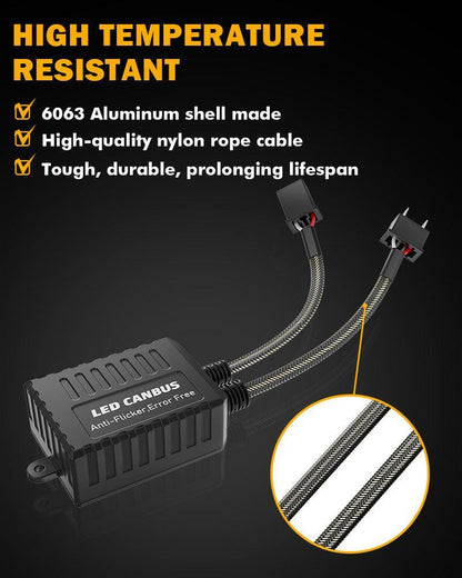 H7 C20-Model Decoder-Pro Enhanced Ampoules de phare LED CAN-bus Decoder Harness Resistor Conversion Kit lot de 2 – vue 7
