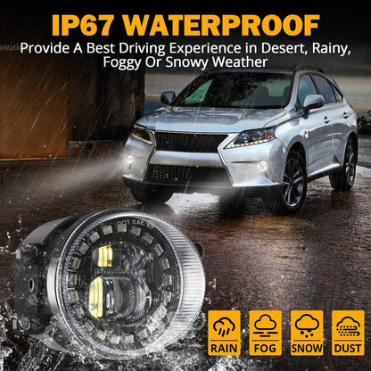 LED antibrouillards avec Halo DRL universel pour Toyota Camry Corolla RAV4 Yaris Prius Highlander Venza Avalon Matrix Solara